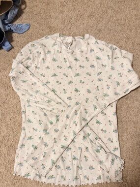 Skims Cream Floral Long-Sleeve PJ Set